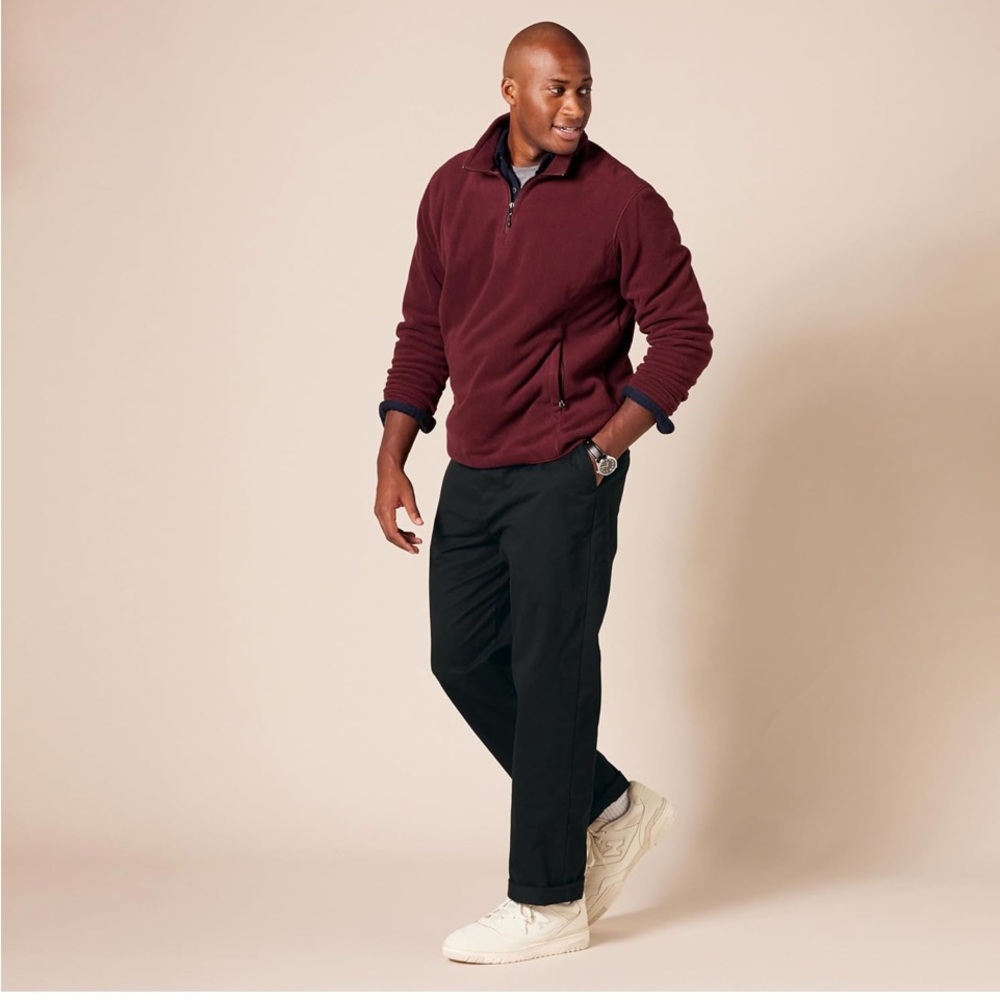 NEW AMAZON ESSENTIALS BIG TALL WRINKLE RESISTANT FLAT FRONT CHINO PANT 38X34